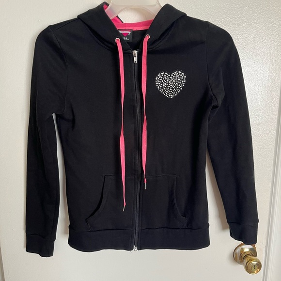 00’s Hard Candy Black and Pink Love Hoodie - Picture 2 of 5
